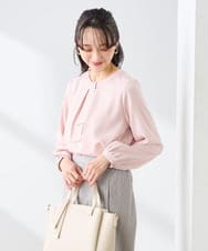KABFE10059 a.v.v Elmi(アー・ヴェ・ヴェ) 【低身長サイズ】【洗える/ストレッチ】バーチャームボウタイブラウス ピンク