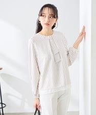 KABFE10059 a.v.v Elmi(アー・ヴェ・ヴェ) 【低身長サイズ】【洗える/ストレッチ】バーチャームボウタイブラウス ピンク