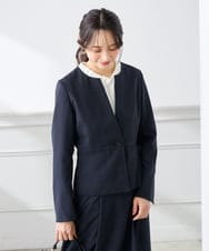 KABFE11059 a.v.v Elmi(アー・ヴェ・ヴェ) 【低身長サイズ】【洗える】タックネックブラウス ライトブルー