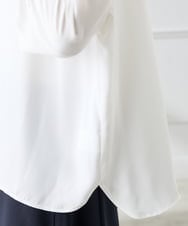 KABFE11059 a.v.v Elmi(アー・ヴェ・ヴェ) 【低身長サイズ】【洗える】タックネックブラウス ライトブルー