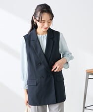 KABFE11059 a.v.v Elmi(アー・ヴェ・ヴェ) 【低身長サイズ】【洗える】タックネックブラウス ライトブルー