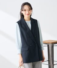 KABFE11059 a.v.v Elmi(アー・ヴェ・ヴェ) 【低身長サイズ】【洗える】タックネックブラウス ライトブルー