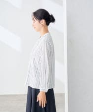 KABJE02059 a.v.v Elmi(アー・ヴェ・ヴェ) 【低身長サイズ/洗える】 フリルピンタックブラウス ドットプリント