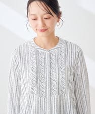 KABJE02059 a.v.v Elmi(アー・ヴェ・ヴェ) 【低身長サイズ/洗える】 フリルピンタックブラウス ドットプリント