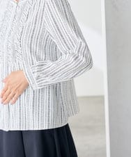 KABJE02059 a.v.v Elmi(アー・ヴェ・ヴェ) 【低身長サイズ/洗える】 フリルピンタックブラウス ドットプリント