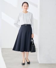 KABJE02059 a.v.v Elmi(アー・ヴェ・ヴェ) 【低身長サイズ/洗える】 フリルピンタックブラウス ドットプリント