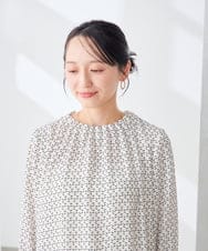 KABJE04059 a.v.v Elmi(アー・ヴェ・ヴェ) 【低身長サイズ】タックネックブラウス ホワイト
