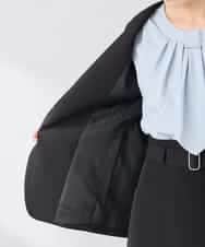 KADCD01099 a.v.v Elmi(アー・ヴェ・ヴェ) 【低身長サイズ】【洗える/ストレッチ/セットアップ対応】ダブルクロスVネックノーカラージャケット ネイビー