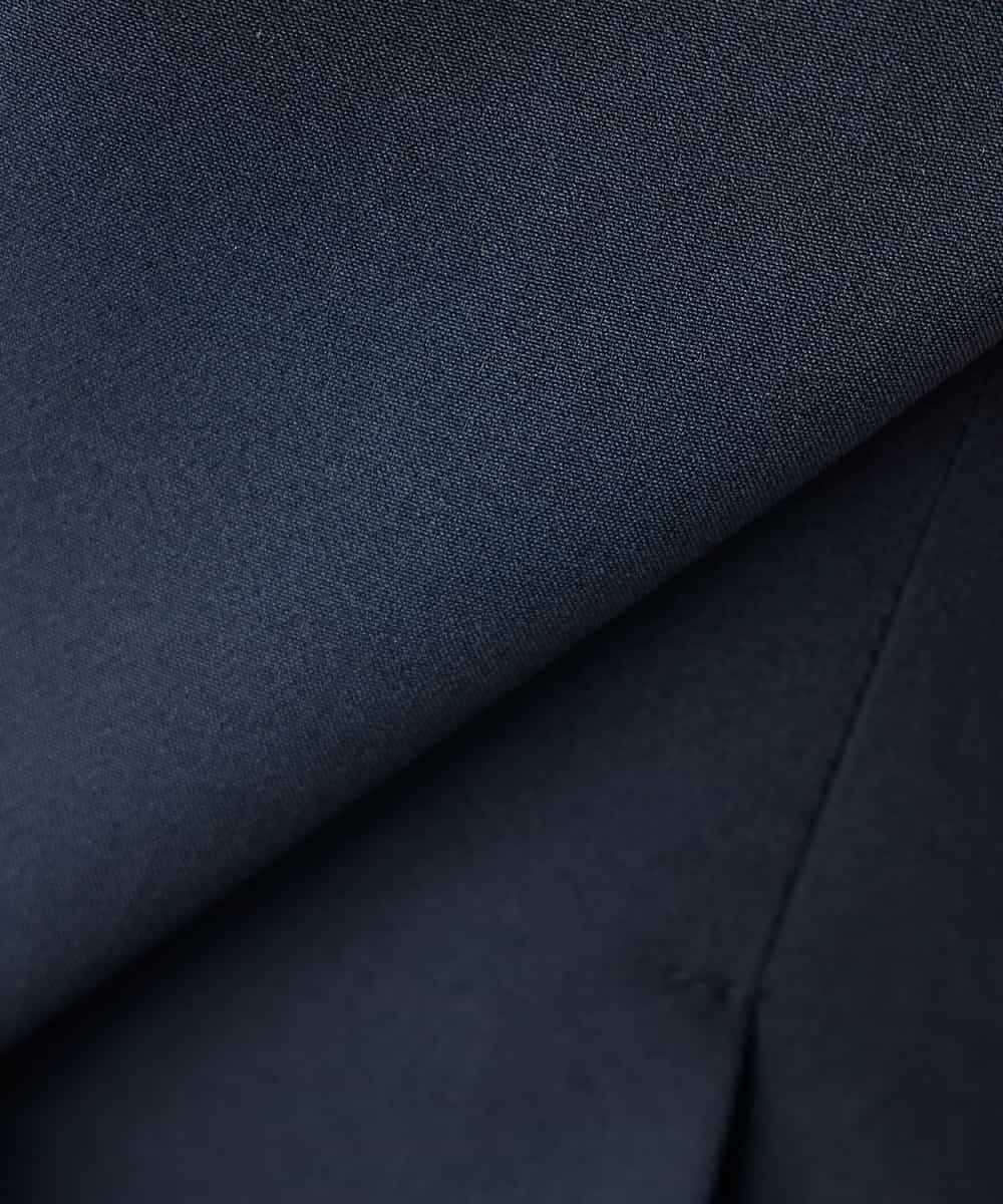 KADCD01099 a.v.v Elmi(アー・ヴェ・ヴェ) 【低身長サイズ】【洗える/ストレッチ/セットアップ対応】ダブルクロスVネックノーカラージャケット ネイビー