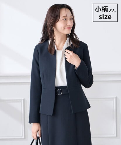 KADCD02099 a.v.v Elmi 【低身長サイズ】【洗える/ストレッチ/セットアップ対応】ダブルクロスキーネックジャケット