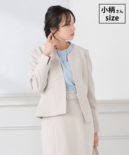 KADCD02099 a.v.v Elmi 【低身長サイズ】【洗える/ストレッチ/セットアップ対応】ダブルクロスキーネックジャケット