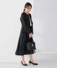 KADCD02099 a.v.v Elmi(アー・ヴェ・ヴェ) 【低身長サイズ】【洗える/ストレッチ/セットアップ対応】ダブルクロスキーネックジャケット ネイビー