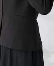 KADCD02099 a.v.v Elmi(アー・ヴェ・ヴェ) 【低身長サイズ】【洗える/ストレッチ/セットアップ対応】ダブルクロスキーネックジャケット ネイビー