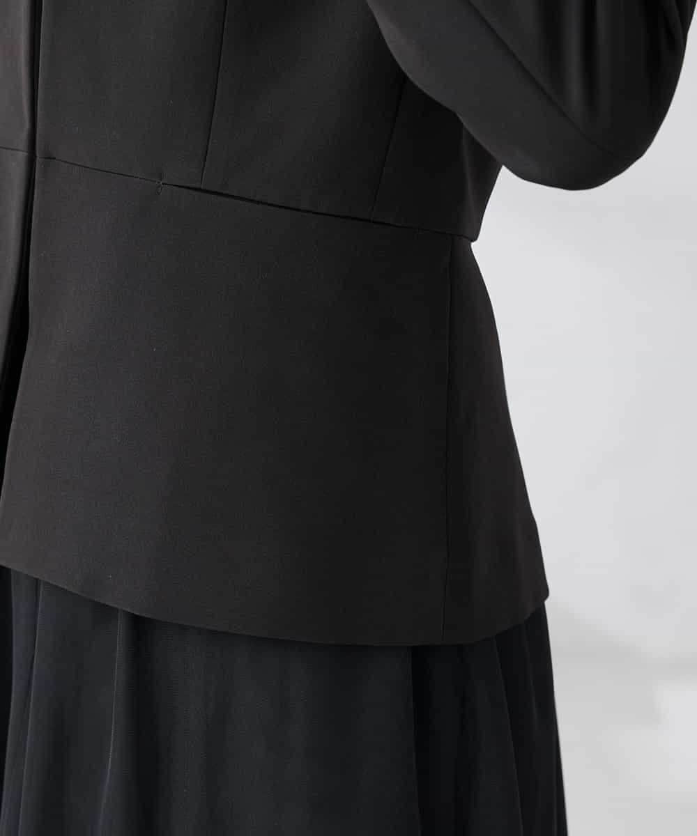 KADCD02099 a.v.v Elmi(アー・ヴェ・ヴェ) 【低身長サイズ】【洗える/ストレッチ/セットアップ対応】ダブルクロスキーネックジャケット ネイビー