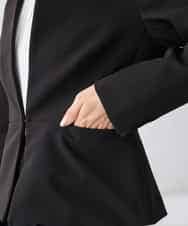 KADCD02099 a.v.v Elmi(アー・ヴェ・ヴェ) 【低身長サイズ】【洗える/ストレッチ/セットアップ対応】ダブルクロスキーネックジャケット ネイビー