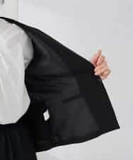 KADCD02099 a.v.v Elmi(アー・ヴェ・ヴェ) 【低身長サイズ】【洗える/ストレッチ/セットアップ対応】ダブルクロスキーネックジャケット ネイビー