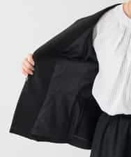 KADCD02099 a.v.v Elmi(アー・ヴェ・ヴェ) 【低身長サイズ】【洗える/ストレッチ/セットアップ対応】ダブルクロスキーネックジャケット ネイビー