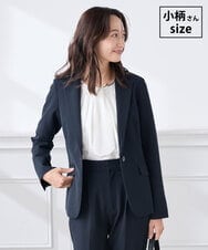 KADCD03099 a.v.v Elmi(アー・ヴェ・ヴェ) 【低身長サイズ】【洗える/ストレッチ/セットアップ対応】ダブルクロステーラードジャケット ネイビー