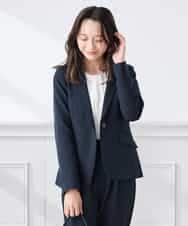 KADCD03099 a.v.v Elmi(アー・ヴェ・ヴェ) 【低身長サイズ】【洗える/ストレッチ/セットアップ対応】ダブルクロステーラードジャケット ネイビー