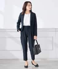 KADCD03099 a.v.v Elmi(アー・ヴェ・ヴェ) 【低身長サイズ】【洗える/ストレッチ/セットアップ対応】ダブルクロステーラードジャケット ネイビー