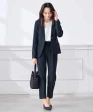 KADCD03099 a.v.v Elmi(アー・ヴェ・ヴェ) 【低身長サイズ】【洗える/ストレッチ/セットアップ対応】ダブルクロステーラードジャケット ネイビー