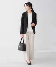 KADCD03099 a.v.v Elmi(アー・ヴェ・ヴェ) 【低身長サイズ】【洗える/ストレッチ/セットアップ対応】ダブルクロステーラードジャケット ネイビー