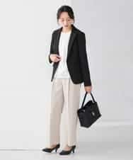 KADCD03099 a.v.v Elmi(アー・ヴェ・ヴェ) 【低身長サイズ】【洗える/ストレッチ/セットアップ対応】ダブルクロステーラードジャケット ネイビー