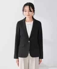 KADCD03099 a.v.v Elmi(アー・ヴェ・ヴェ) 【低身長サイズ】【洗える/ストレッチ/セットアップ対応】ダブルクロステーラードジャケット ネイビー