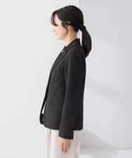 KADCD03099 a.v.v Elmi(アー・ヴェ・ヴェ) 【低身長サイズ】【洗える/ストレッチ/セットアップ対応】ダブルクロステーラードジャケット ネイビー