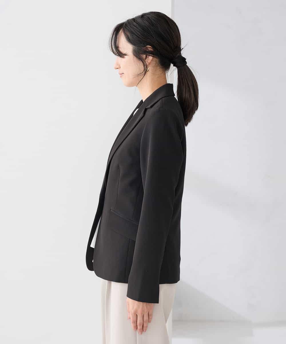 KADCD03099 a.v.v Elmi(アー・ヴェ・ヴェ) 【低身長サイズ】【洗える/ストレッチ/セットアップ対応】ダブルクロステーラードジャケット ネイビー