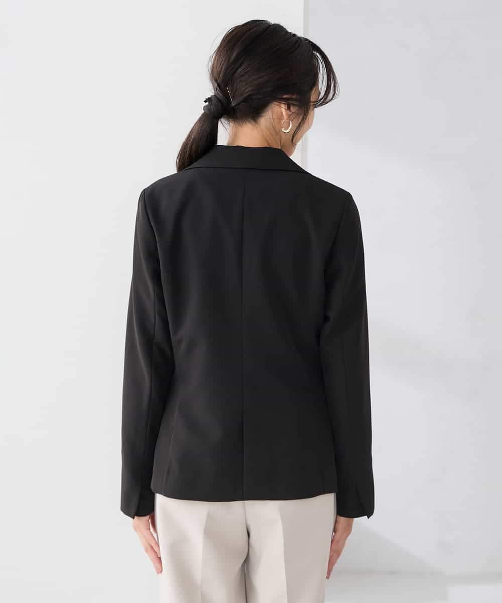 KADCD03099 a.v.v Elmi(アー・ヴェ・ヴェ) 【低身長サイズ】【洗える/ストレッチ/セットアップ対応】ダブルクロステーラードジャケット ネイビー