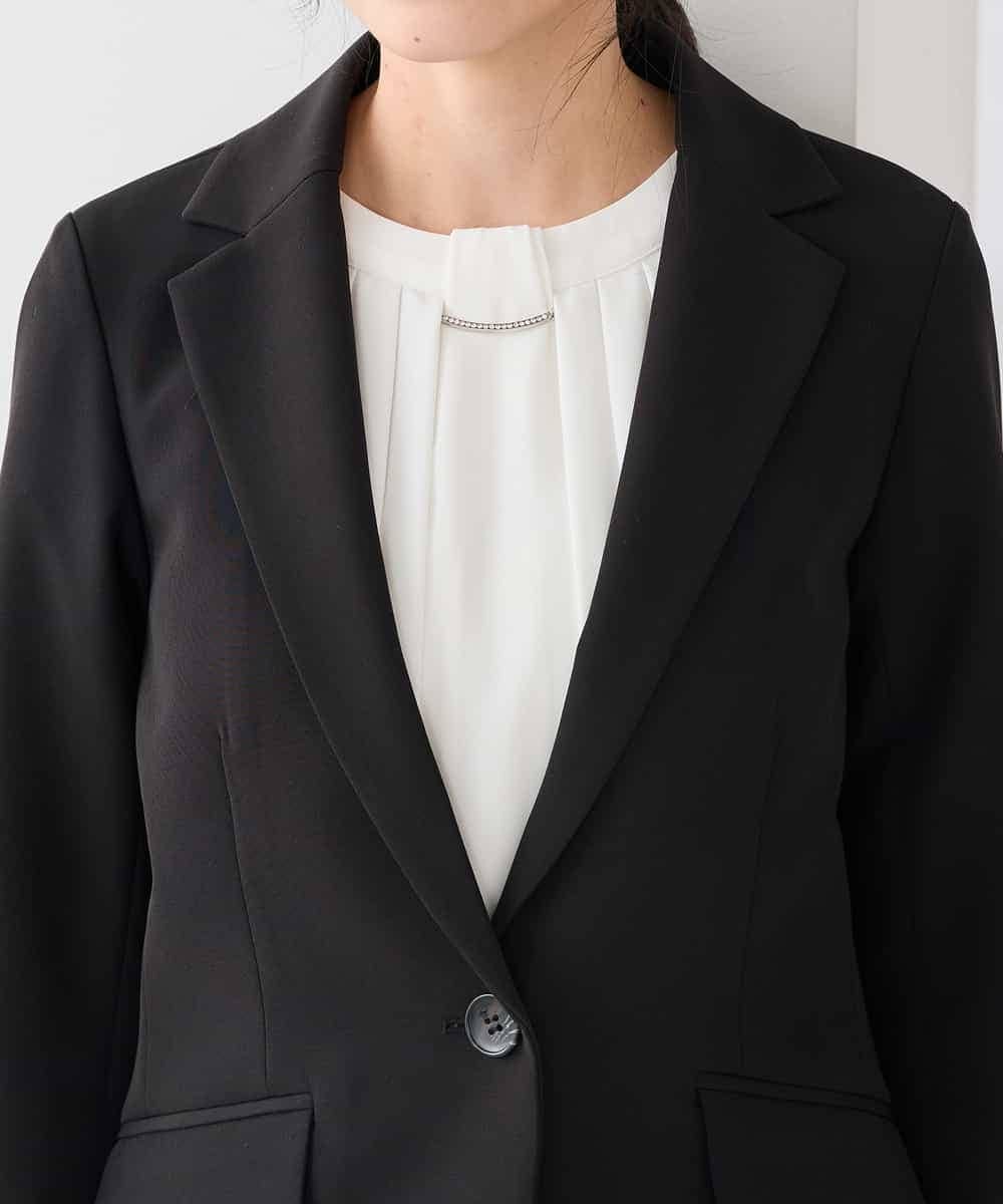 KADCD03099 a.v.v Elmi(アー・ヴェ・ヴェ) 【低身長サイズ】【洗える/ストレッチ/セットアップ対応】ダブルクロステーラードジャケット ネイビー