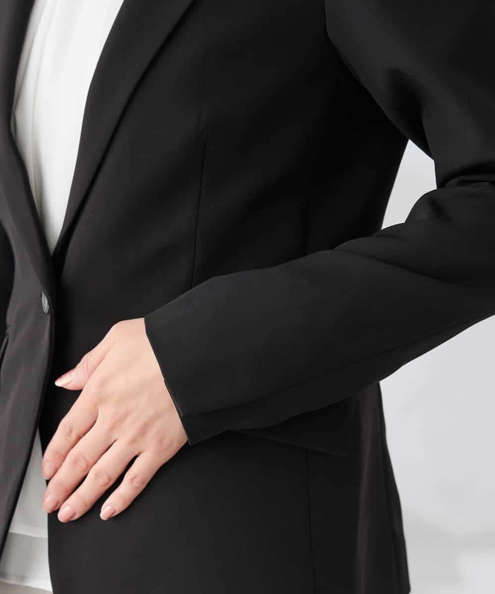 KADCD03099 a.v.v Elmi(アー・ヴェ・ヴェ) 【低身長サイズ】【洗える/ストレッチ/セットアップ対応】ダブルクロステーラードジャケット ネイビー