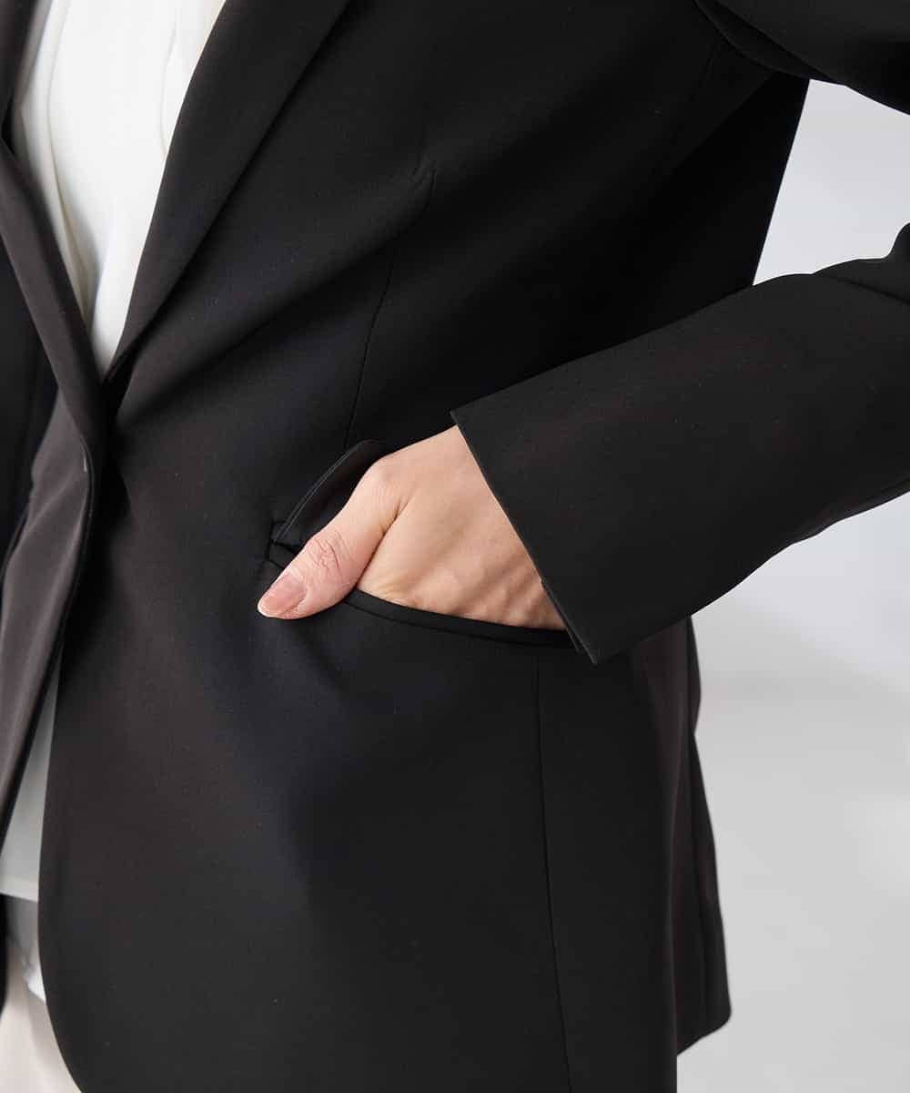 KADCD03099 a.v.v Elmi(アー・ヴェ・ヴェ) 【低身長サイズ】【洗える/ストレッチ/セットアップ対応】ダブルクロステーラードジャケット ネイビー