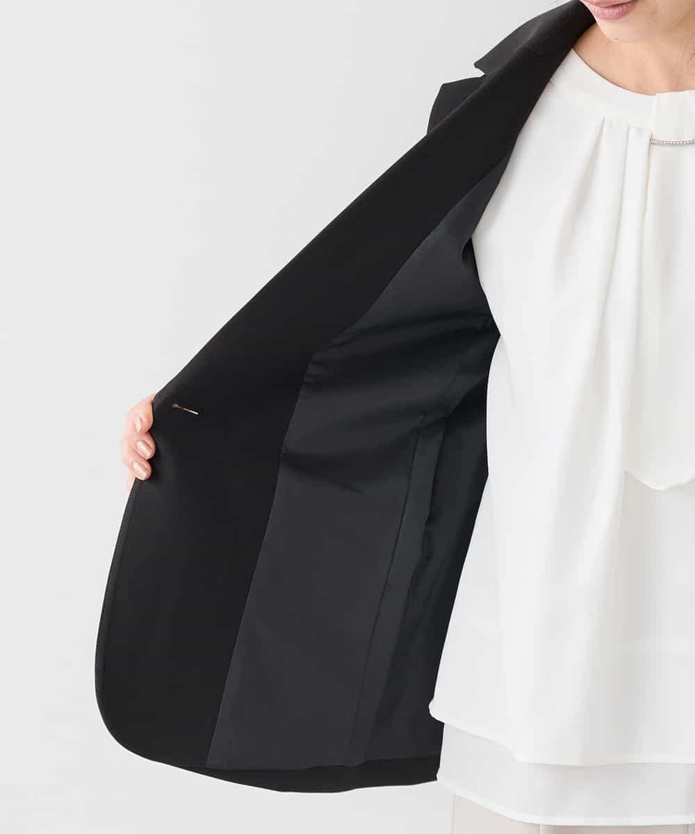 KADCD03099 a.v.v Elmi(アー・ヴェ・ヴェ) 【低身長サイズ】【洗える/ストレッチ/セットアップ対応】ダブルクロステーラードジャケット ネイビー