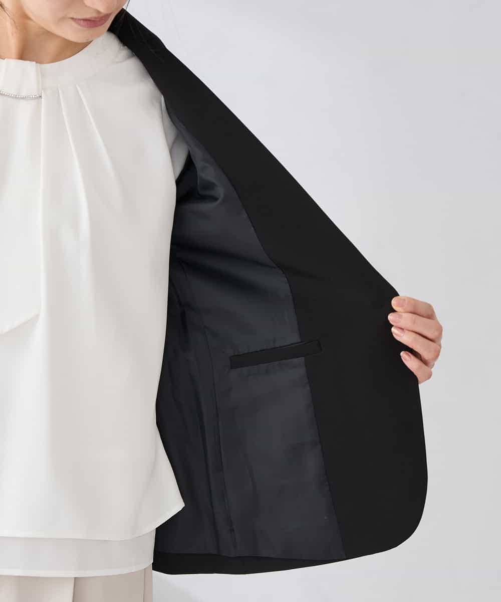 KADCD03099 a.v.v Elmi(アー・ヴェ・ヴェ) 【低身長サイズ】【洗える/ストレッチ/セットアップ対応】ダブルクロステーラードジャケット ネイビー