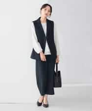 KADCD04089 a.v.v Elmi(アー・ヴェ・ヴェ) 【低身長サイズ】【洗える/ストレッチ/セットアップ対応】ダブルクロステーラードジレ ブラック