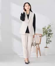 KADCD04089 a.v.v Elmi(アー・ヴェ・ヴェ) 【低身長サイズ】【洗える/ストレッチ/セットアップ対応】ダブルクロステーラードジレ ブラック