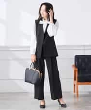 KADCD04089 a.v.v Elmi(アー・ヴェ・ヴェ) 【低身長サイズ】【洗える/ストレッチ/セットアップ対応】ダブルクロステーラードジレ ブラック