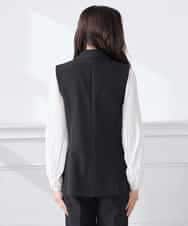 KADCD04089 a.v.v Elmi(アー・ヴェ・ヴェ) 【低身長サイズ】【洗える/ストレッチ/セットアップ対応】ダブルクロステーラードジレ ブラック