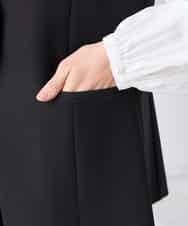 KADCD04089 a.v.v Elmi(アー・ヴェ・ヴェ) 【低身長サイズ】【洗える/ストレッチ/セットアップ対応】ダブルクロステーラードジレ ブラック