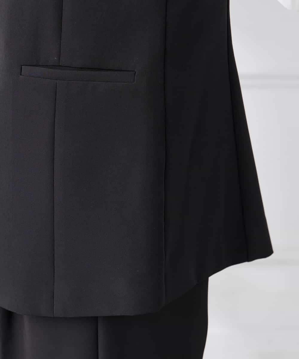 KADCD04089 a.v.v Elmi(アー・ヴェ・ヴェ) 【低身長サイズ】【洗える/ストレッチ/セットアップ対応】ダブルクロステーラードジレ ブラック