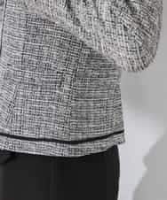 KADCD05139 a.v.v Elmi(アー・ヴェ・ヴェ) 【低身長サイズ】【ストレッチ】ツイードノーカラージャケット ネイビー