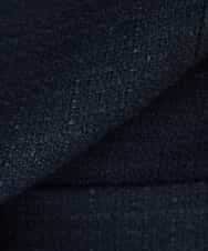 KADCD05139 a.v.v Elmi(アー・ヴェ・ヴェ) 【低身長サイズ】【ストレッチ】ツイードノーカラージャケット ネイビー