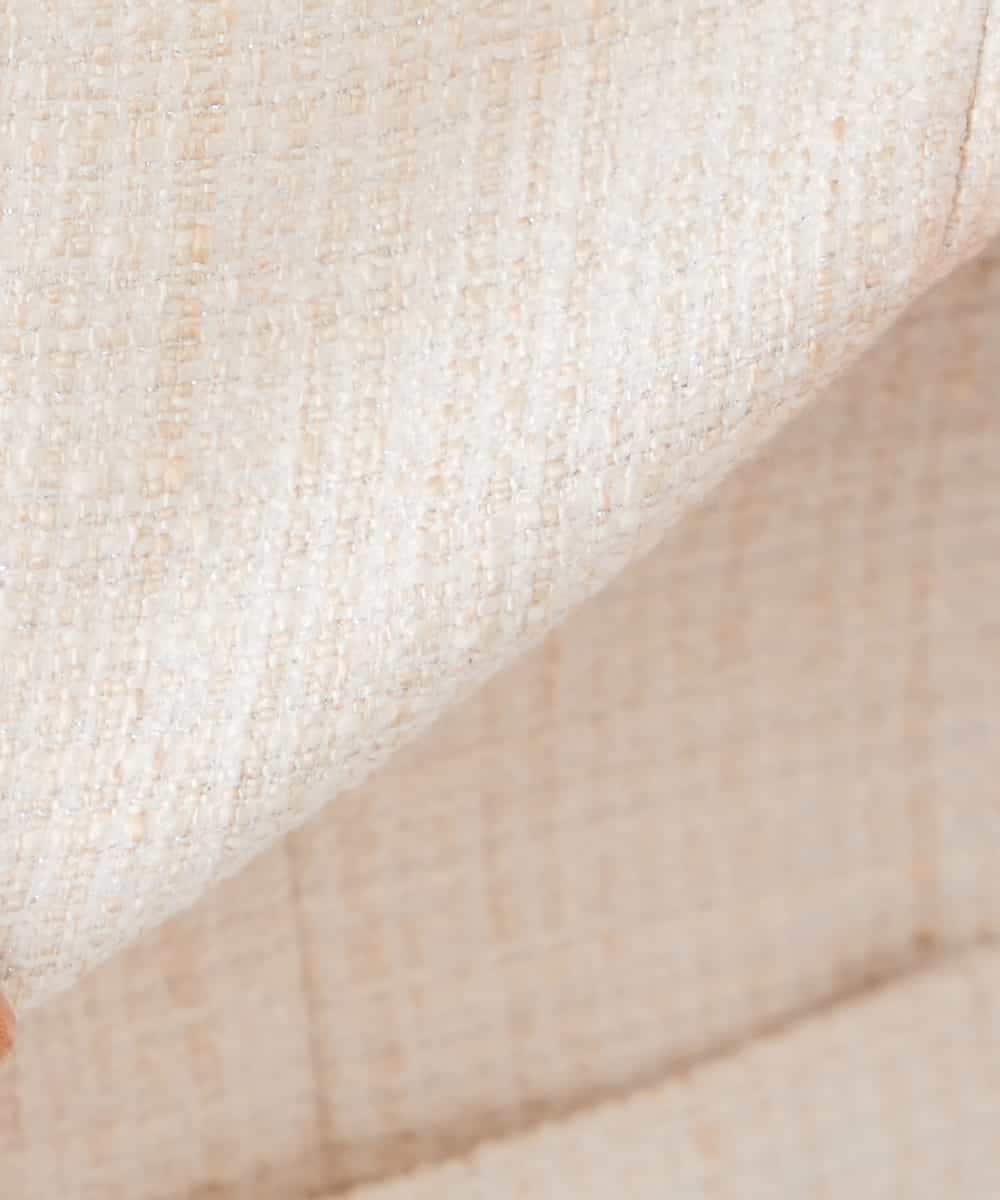 KADCD05139 a.v.v Elmi(アー・ヴェ・ヴェ) 【低身長サイズ】【ストレッチ】ツイードノーカラージャケット ネイビー