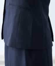 KADFE20109 a.v.v Elmi(アー・ヴェ・ヴェ) 【低身長サイズ】【洗える/UVカット】リネンライクストレッチノーカラージャケット ネイビー