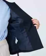 KADFE21109 a.v.v Elmi(アー・ヴェ・ヴェ) 【低身長サイズ】【洗える/UVカット】リネンライクストレッチキーネックジャケット ネイビー