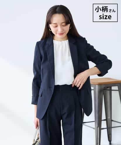 KADFE22109 a.v.v Elmi 【低身長サイズ】【洗える/UVカット】リネンライクストレッチテーラードジャケット