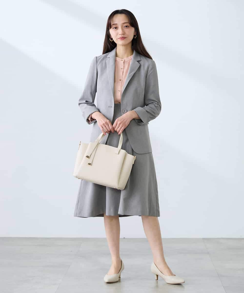 KADFE22109 a.v.v Elmi(アー・ヴェ・ヴェ) 【低身長サイズ】【洗える/UVカット】リネンライクストレッチテーラードジャケット ネイビー