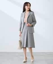 KADFE22109 a.v.v Elmi(アー・ヴェ・ヴェ) 【低身長サイズ】【洗える/UVカット】リネンライクストレッチテーラードジャケット ネイビー